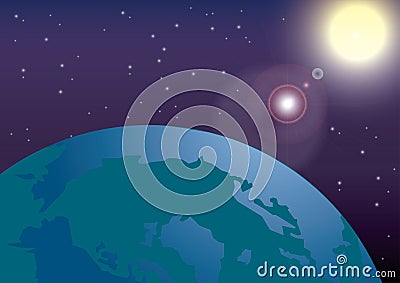 Earth from the universe Vector Illustration